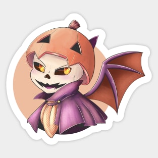 Pumpkin skeleton halloween Sticker